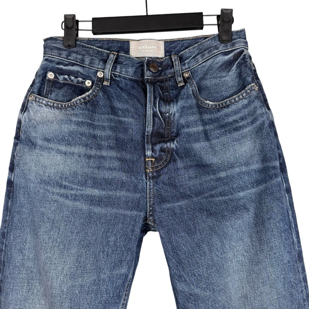 Everlane The Cheeky Jean Size 26 Regular Blue Distressed Button Fly